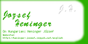 jozsef heninger business card